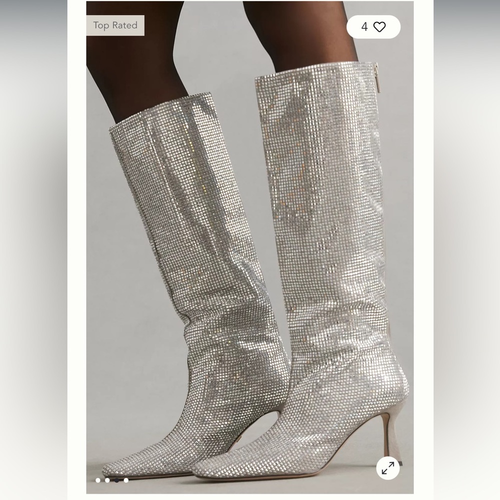 Lola Cruz Mia boots in silver/gray